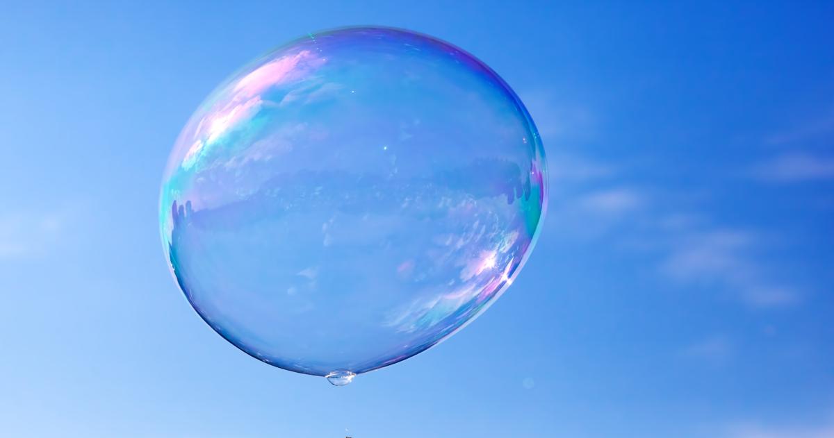 Image of a bubble floating in the air