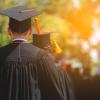 Graduate wearing cap and gown