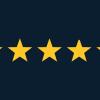 Blue background with five yellow stars