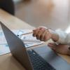 Credit score research on laptop