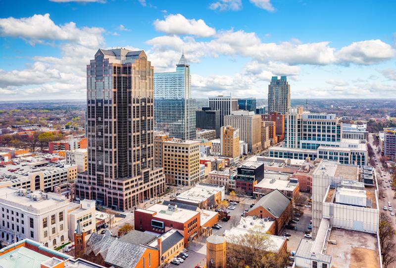Aerial image of downtown Raleigh