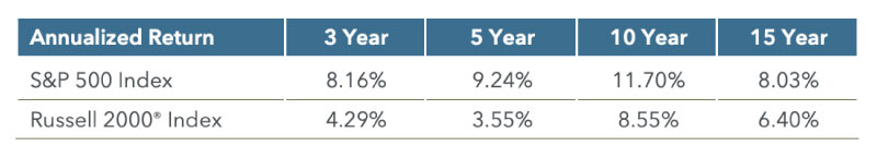 Large Cap vs. Small Cap Performance
