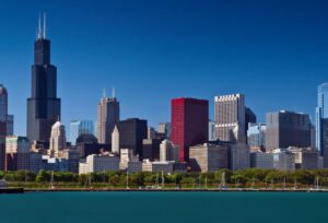 Chicago skyline from water