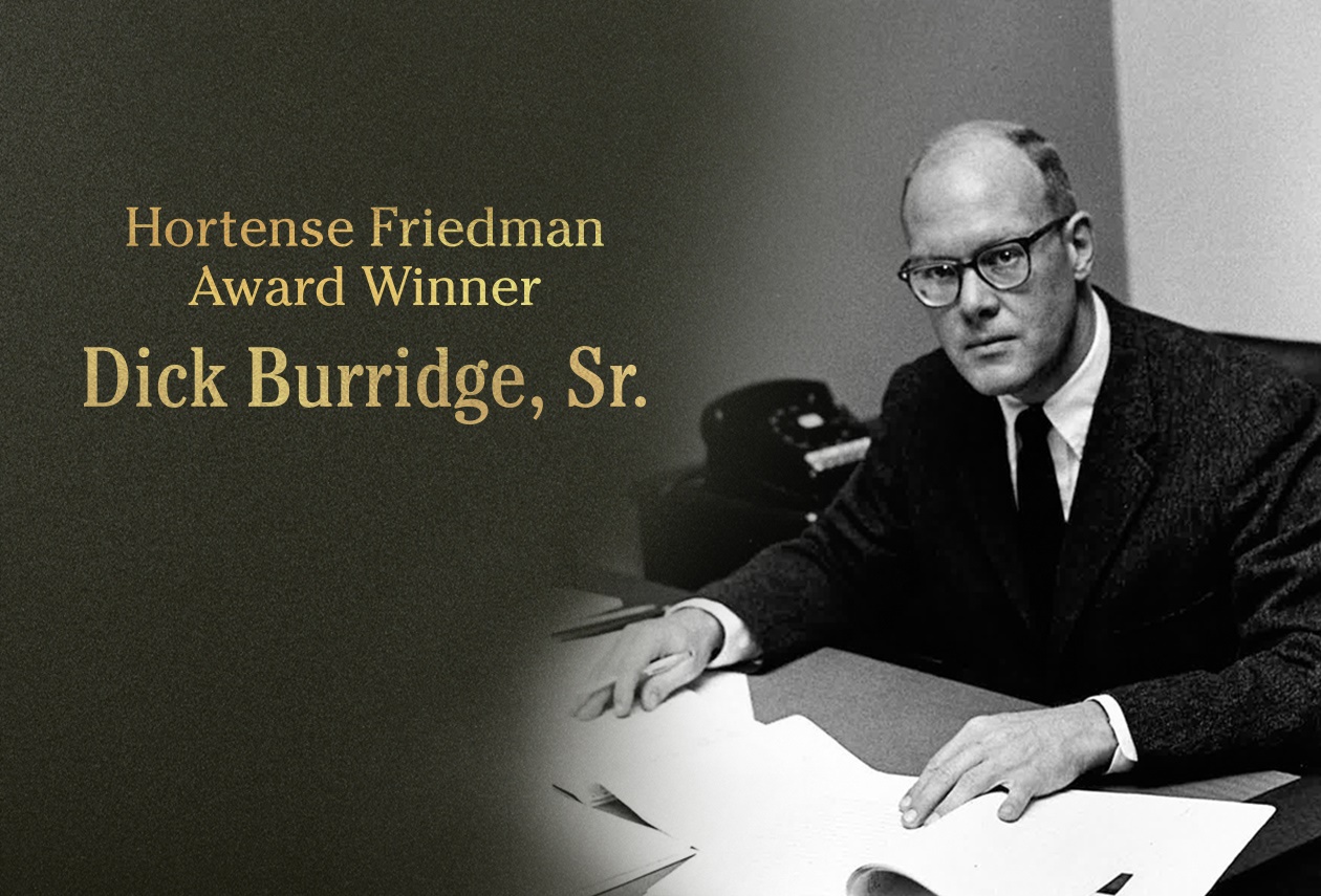 Richard Burridge Sr. Presented Hortense Friedman Award for Excellence