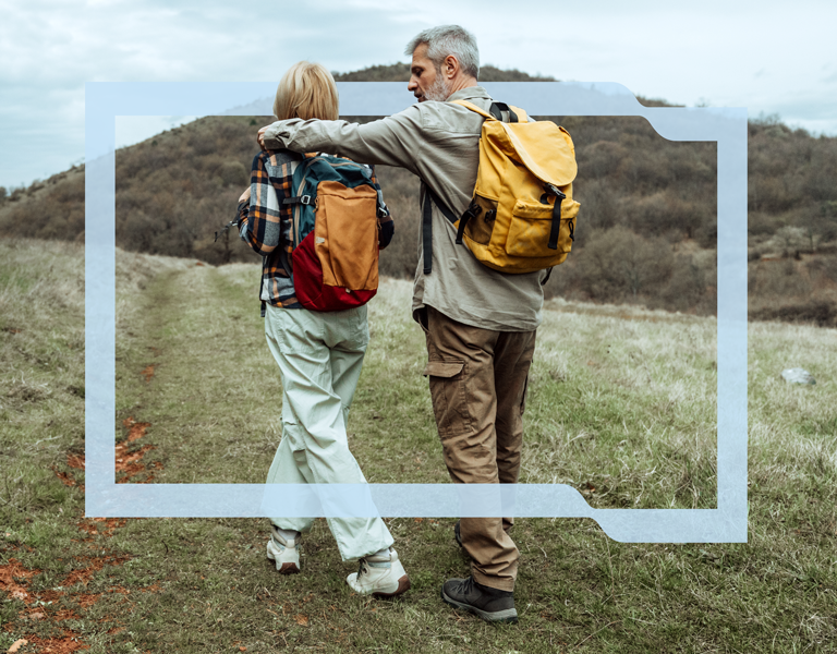 About us - two people hiking